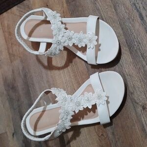 Shibever wedge sandals, size 8 1/2 , or 40 WORE 1 DAY for wedding